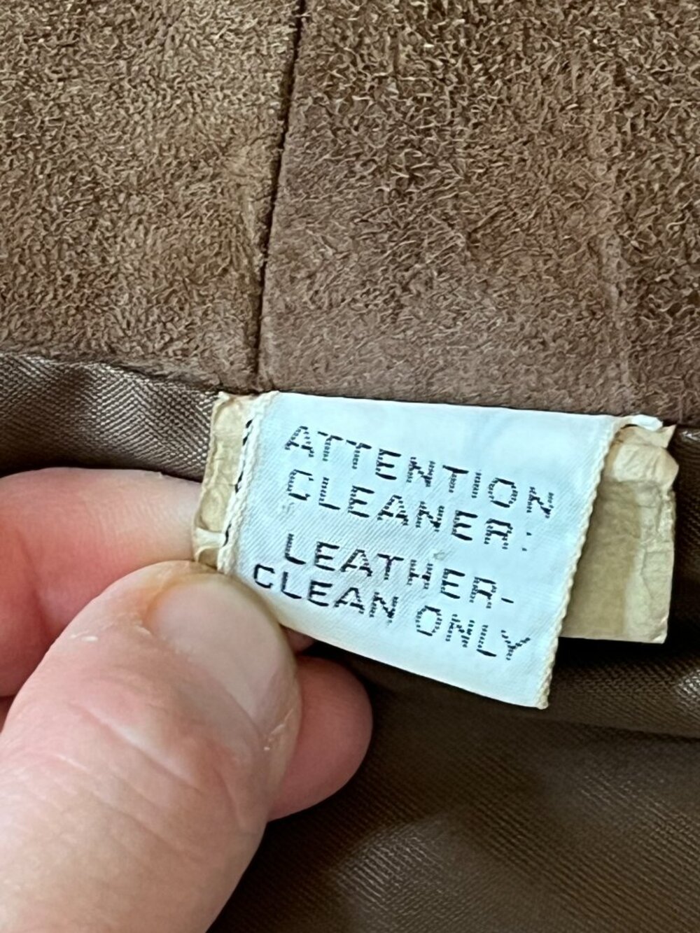 Vintage 1960s Women's Brown Suede Collarless Button Coat w/Pockets Mid Century - Picture 5 of 16